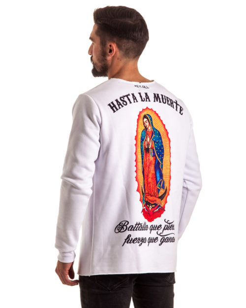 Felpa bianca madonna Guadalupe